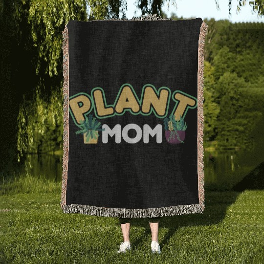 Plant Mom Plant Whisperer Plants Cactus Lover Woven Blankets