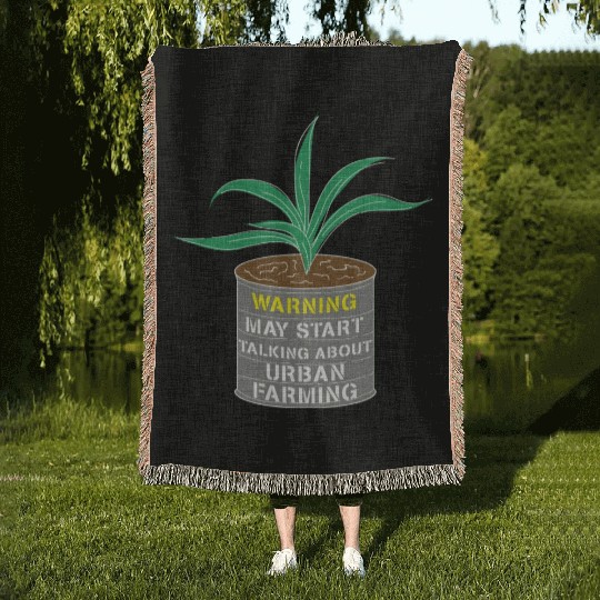 Urban Farming Funny Farmer Woven Blankets