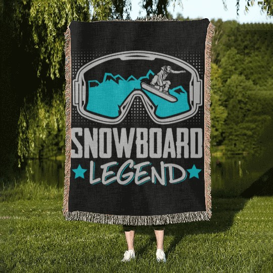 Snowboarding Snowboard Legend Woven Blankets
