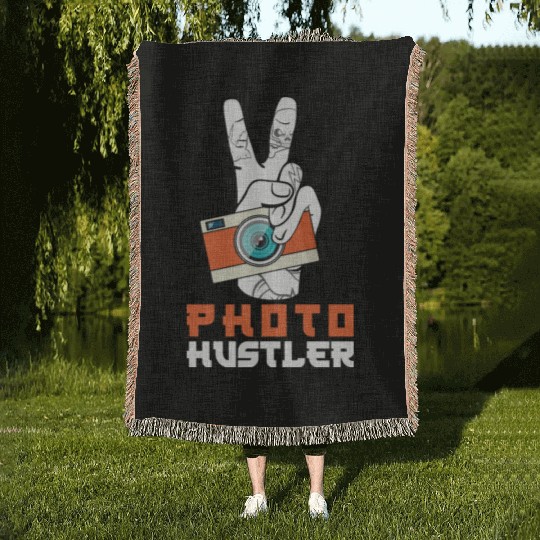 Photography Photographer Photo Hustler Woven Blankets