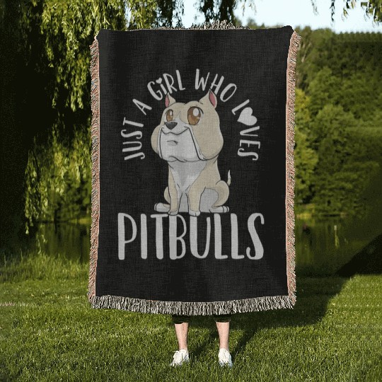 Pitbull Dog Lover Kawaii Woven Blankets