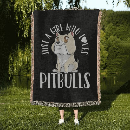 Pitbull Dog Lover Kawaii Woven Blankets