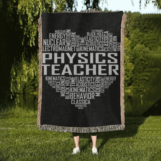 Physics Teacher Heart Woven Blankets