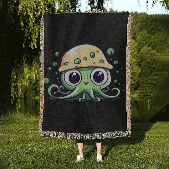Kawaii Octopus Woven Blankets