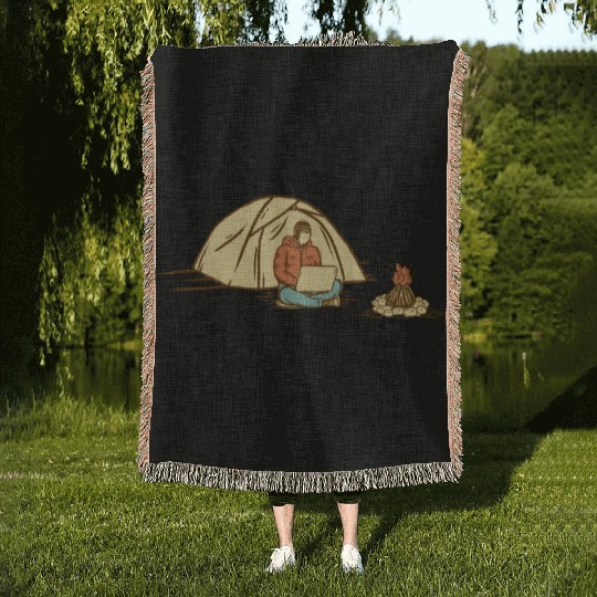 Camping and Work green Woven Blankets