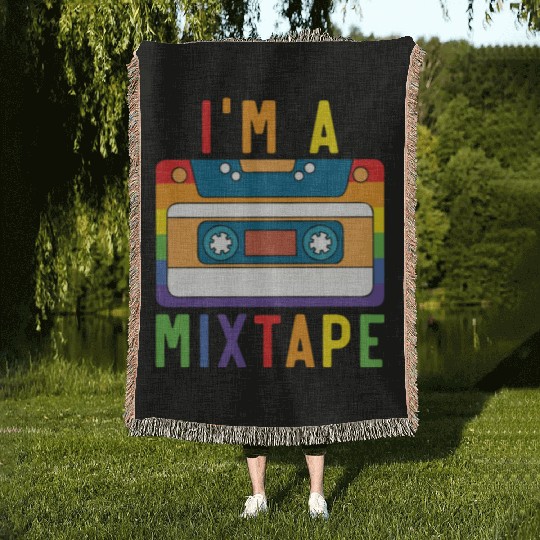 I'm A Mixtape Rainbow Pride Month LGBTQ Gay Pride Woven Blankets