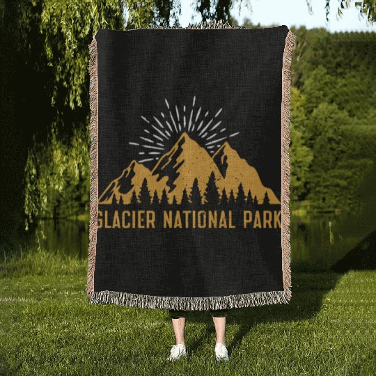 Glacier National Park Mountaineers Mountain lover Woven Blankets