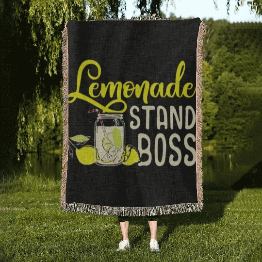 Lemonade Stand Boss Funny Lemon Juice Businesslemo Woven Blankets