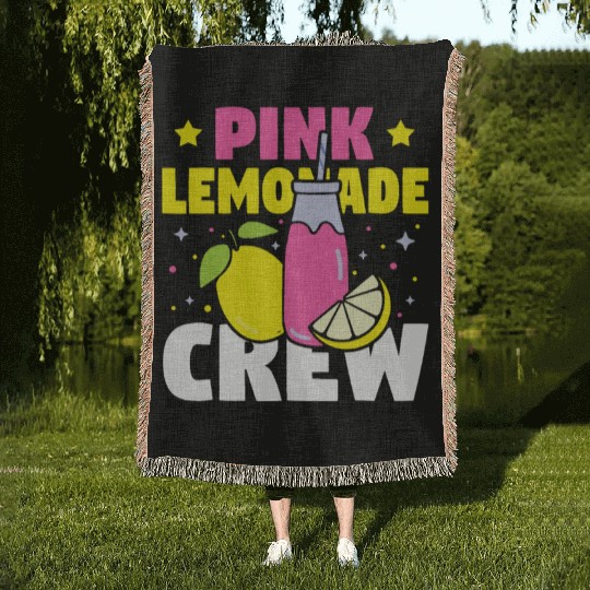 Funny Pink Lemonade Crew Lemon Juice Bossfruit lov Woven Blankets