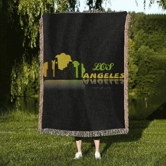 los angeles Woven Blankets