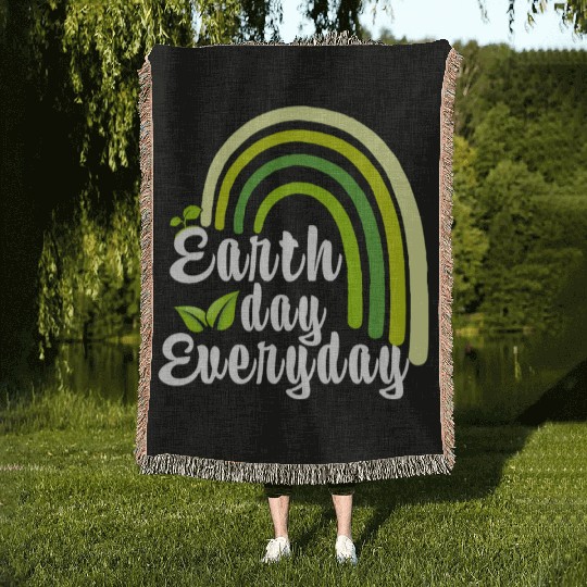 Earth Day Everyday Rainbow Earth Day 2023 Teacher Woven Blankets