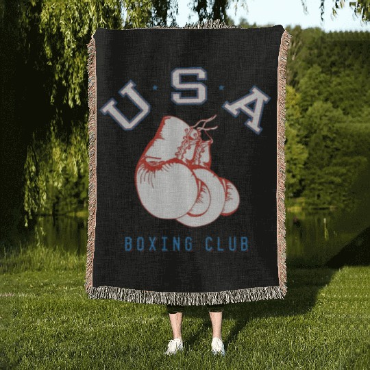 USA Boxing Club Woven Blankets