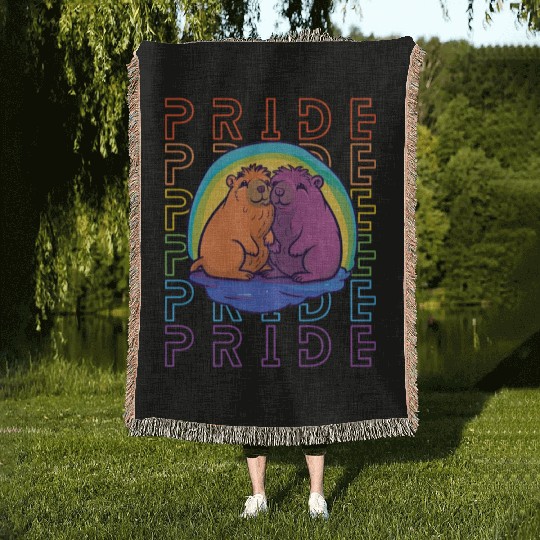 Pride Capybara Woven Blankets