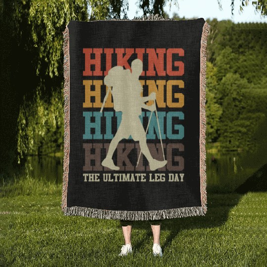 Wanderlust Ultimate Leg Day Mountain Fan Hiking Woven Blankets