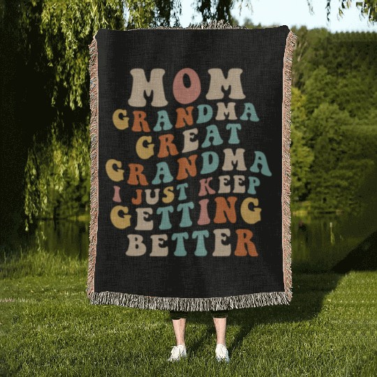 Great Grandma Woven Blankets Women Mom Grandma Gigi Mama