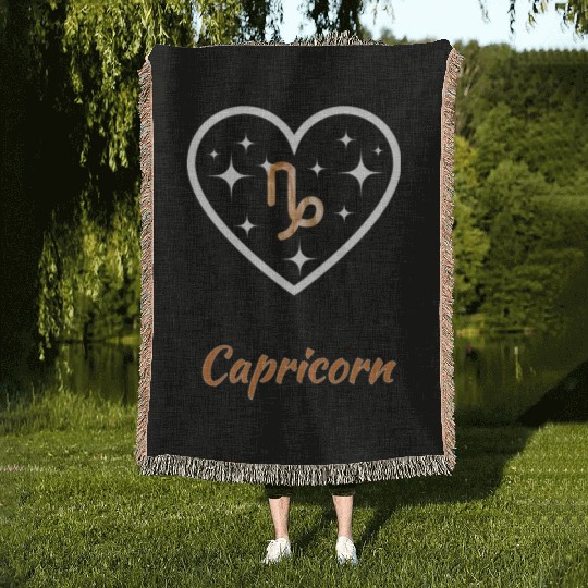 Capricorn zodiac sign, astrology, sun, birthday Woven Blankets