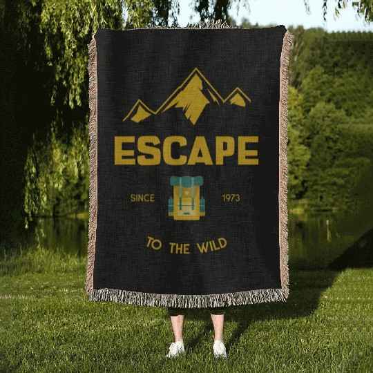 Escape To The Wild Camping Woven Blankets