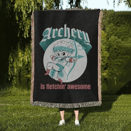 Bow Hunting Arrow and Archery Quote Design Archery Woven Blankets
