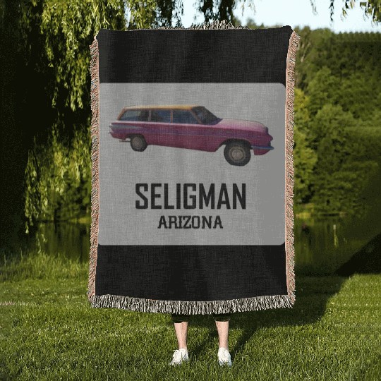 Old car city of Seligman in Arizonna, US Route 66 Woven Blankets