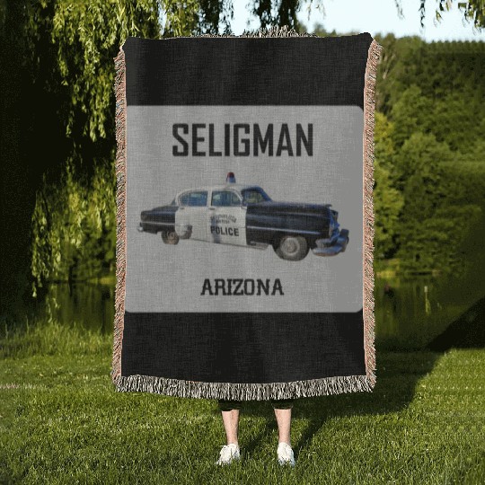 Old car city of Seligman in Arizonna, US Route 66 Woven Blankets