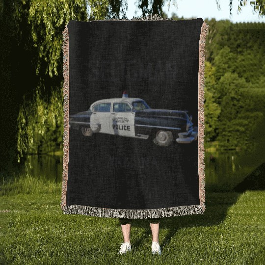 Old car city of Seligman in Arizonna, US Route 66 Woven Blankets