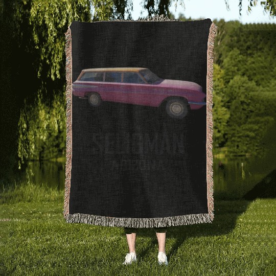Old car city of Seligman in Arizonna, US Route 66 Woven Blankets