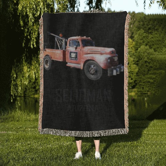 Old car city of Seligman in Arizonna, US Route 66 Woven Blankets