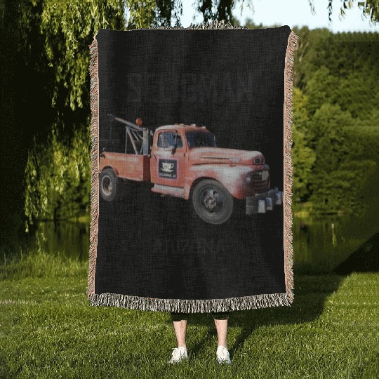 Old car city of Seligman in Arizonna, US Route 66 Woven Blankets