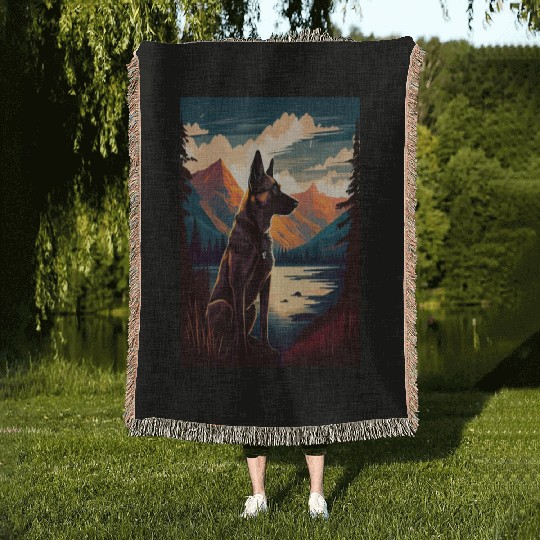 Belgian Malinois Nature Woven Blankets