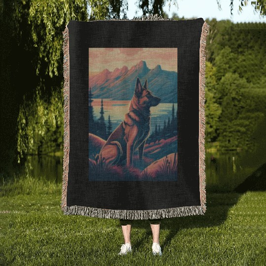 Belgian Malinois Nature Woven Blankets