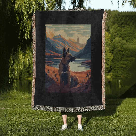 Belgian Malinois Nature Woven Blankets