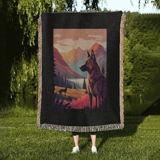 Belgian Malinois Nature Woven Blankets