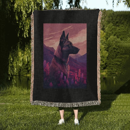 Belgian Malinois Nature Woven Blankets