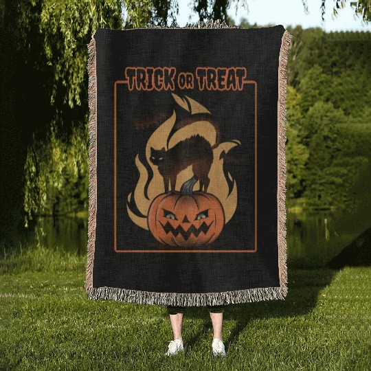 Trick Or Treat Halloween Woven Blankets