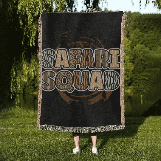 Safari Squad Africa Animals Zoo Lover Zookeeper Woven Blankets