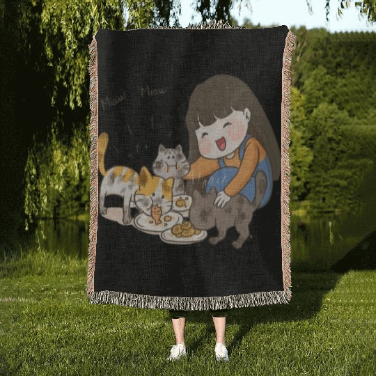 Crazy Cat Lady is My Destiny Woven Blankets