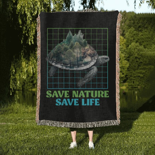 Save Nature protected species Environment Woven Blankets