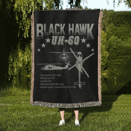 Sikorsky UH 60 Black Hawk Woven Blankets