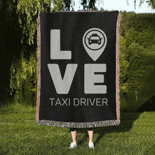 Love Taxi Driver Woven Blankets