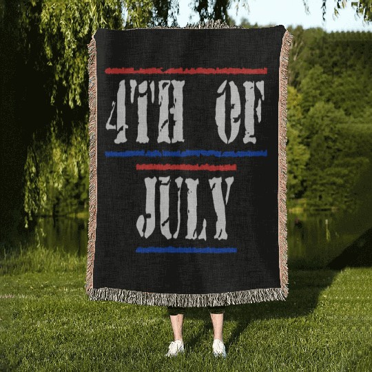 USA - 4TH OF JULY Independence Day Woven Blankets
