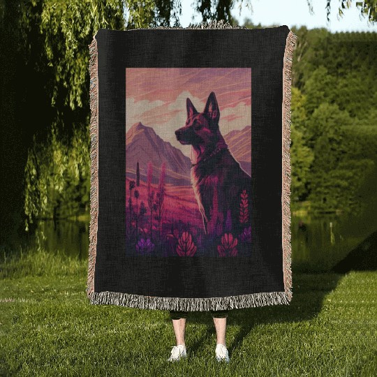 Belgian Malinois Nature Woven Blankets