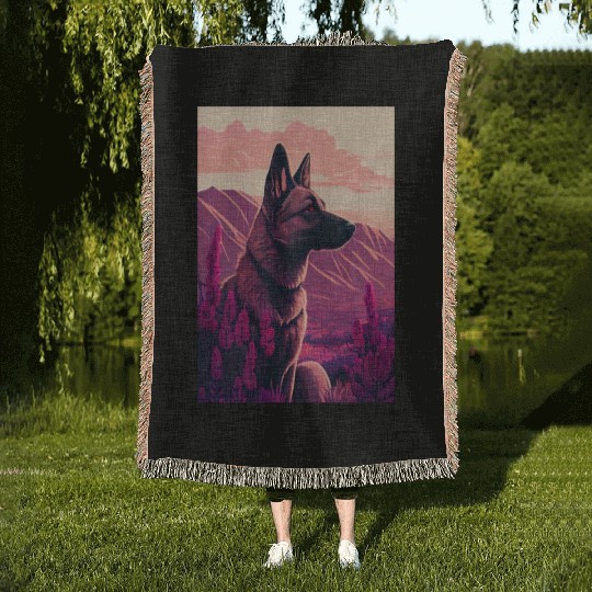 Belgian Malinois Nature Woven Blankets