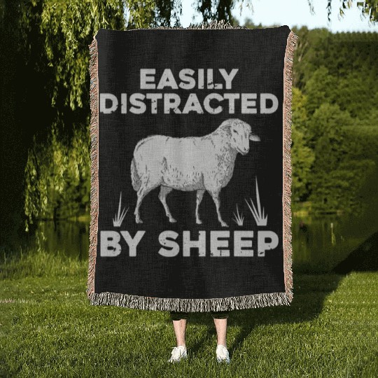 Cute Sheep For Men Women Lamb Farm Animal Farmer Woven Blankets