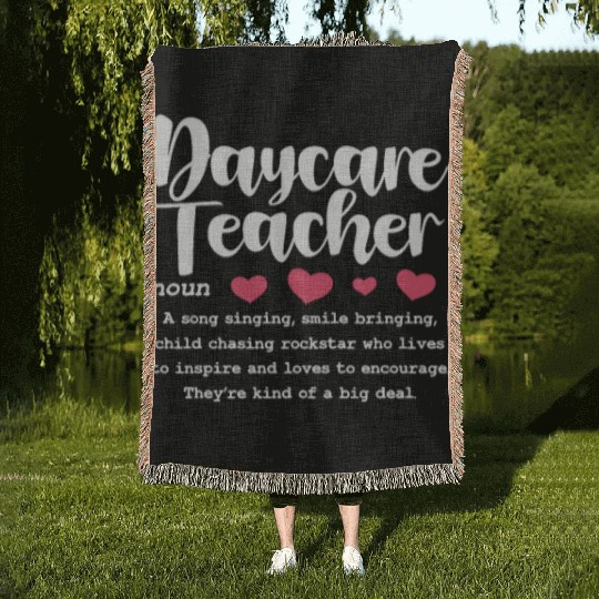 Daycare Teacher Definition Woven Blankets