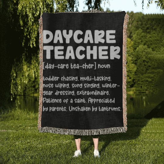 Daycare Teacher Definition Woven Blankets