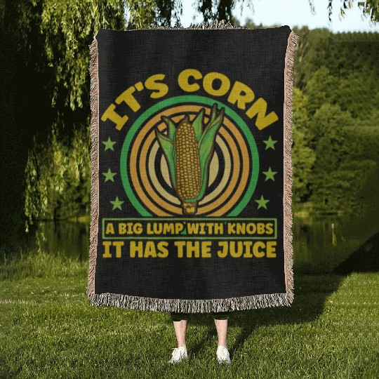 its corn It It Has The Juice farmer maize Woven Blankets