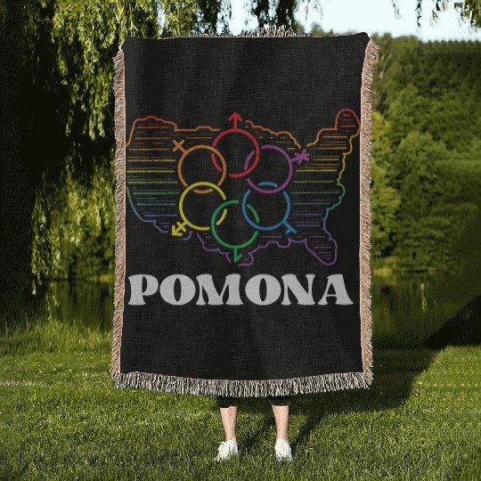 Pomona Pride Month Pride Flag LGBT Community LGBTQ Woven Blankets