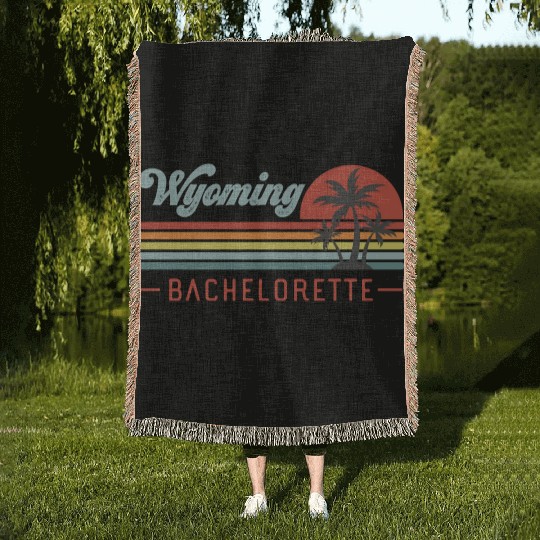 Wyoming Bachelorette, Palm Trees & Vintage Sunset Woven Blankets