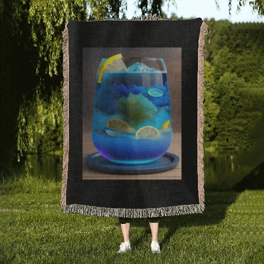 Electric Blue Lemonade Woven Blankets