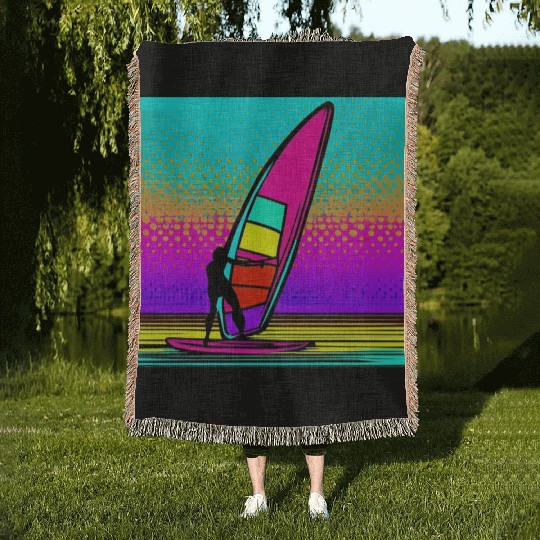 Windsurfing is freedom Woven Blankets